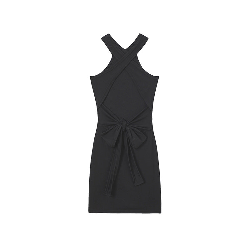 Womens Sexy Backless Strappy Stretchy Hip Hugging Halter Dress