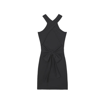 Womens Sexy Backless Strappy Stretchy Hip Hugging Halter Dress