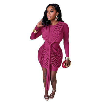 Stylish And Elegant Short Sheath Dress With Long Sleeves