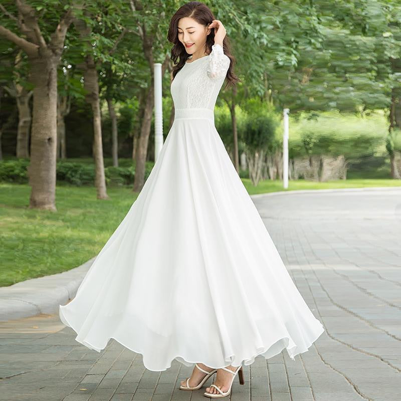 Womens Elegant Lace Hollow-Out Dress New Style