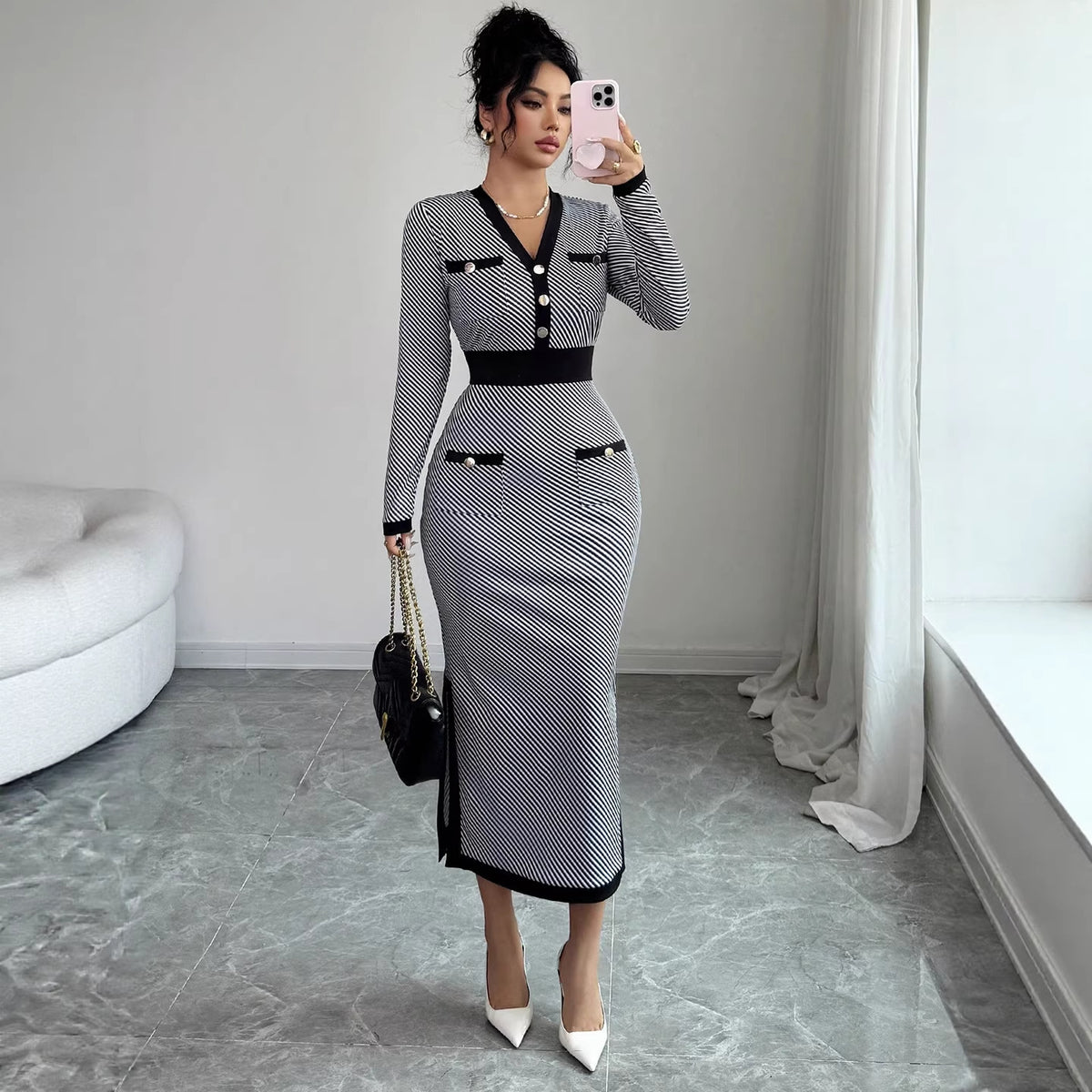 Fashionable Minimalist And Slim Fit Womens Dress
