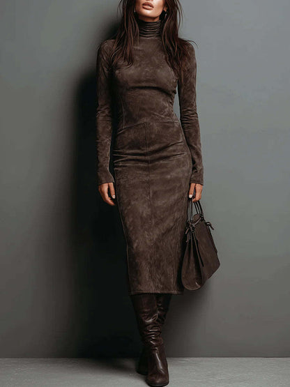 Cross-border New Autumn And Winter Sexy Slim Long-sleeved Bottom Dress Women's Slimming With Coat Temperament Hip Skirt