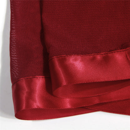 European And American Underwear Embroidery See-through Suspender Pajamas