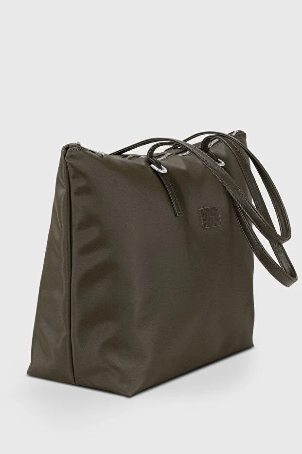 Khaki Large Water Resistant Shopper Bag