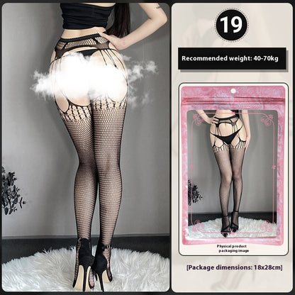 Underwear Large Size Female Stocking Hollow Out Garter Belt