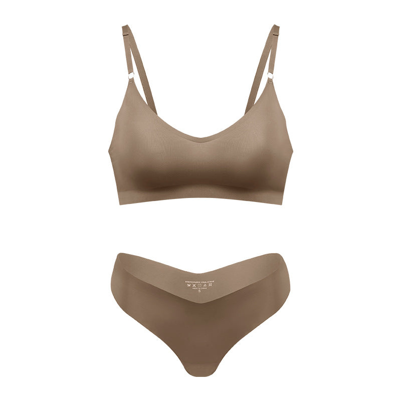 Plus Size V-neck Underwear Suit Women's No Steel Ring Seamless