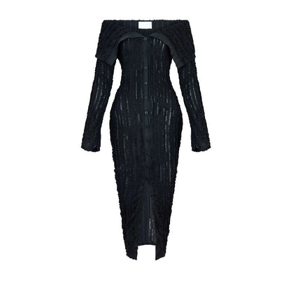 Stylish And Elegant Off-shoulder Long-sleeve Dress