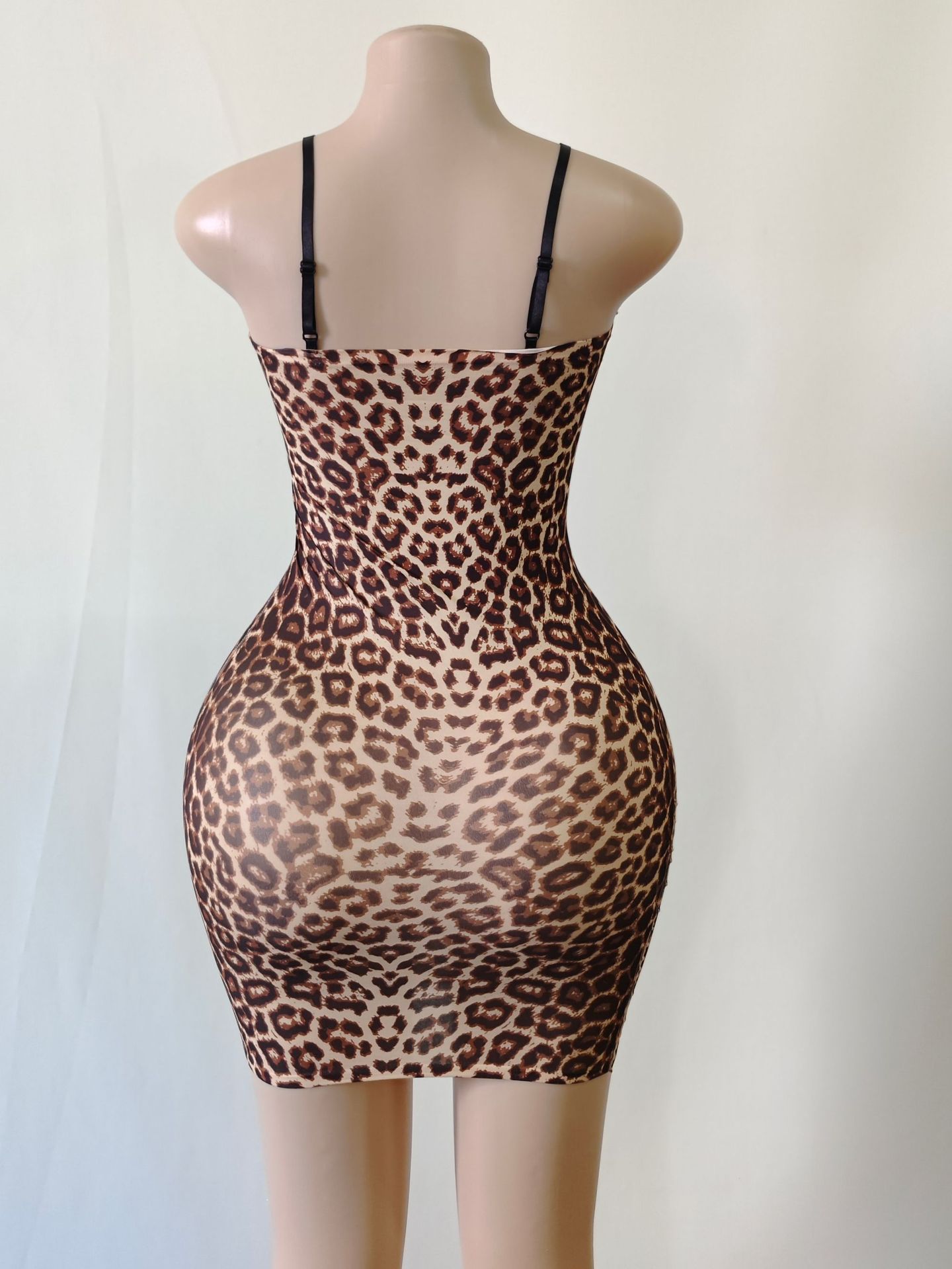 Women's Skin Color Printed Leopard Print One-piece Stockings Underwear