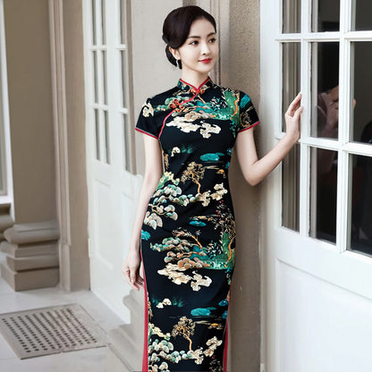 Womens Slimming Flattering Dress Cheongsam Style Skirt
