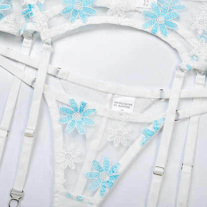 Women's New Ruffle Flower Embroidery Comfortable Breathable Underwear