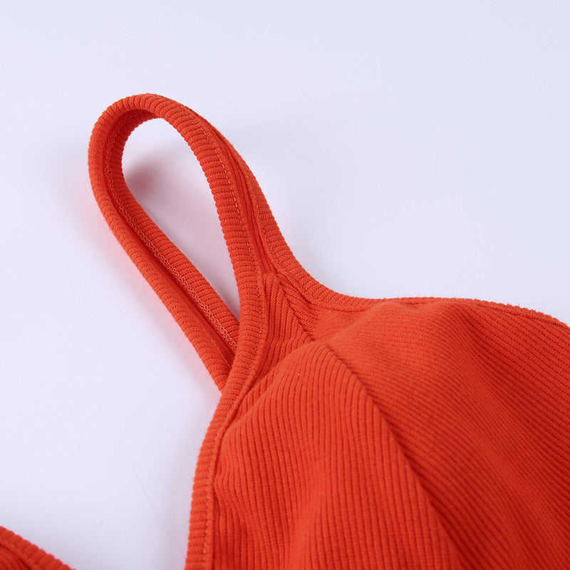 Women's New Inner Trim Backless Top In Solid Color