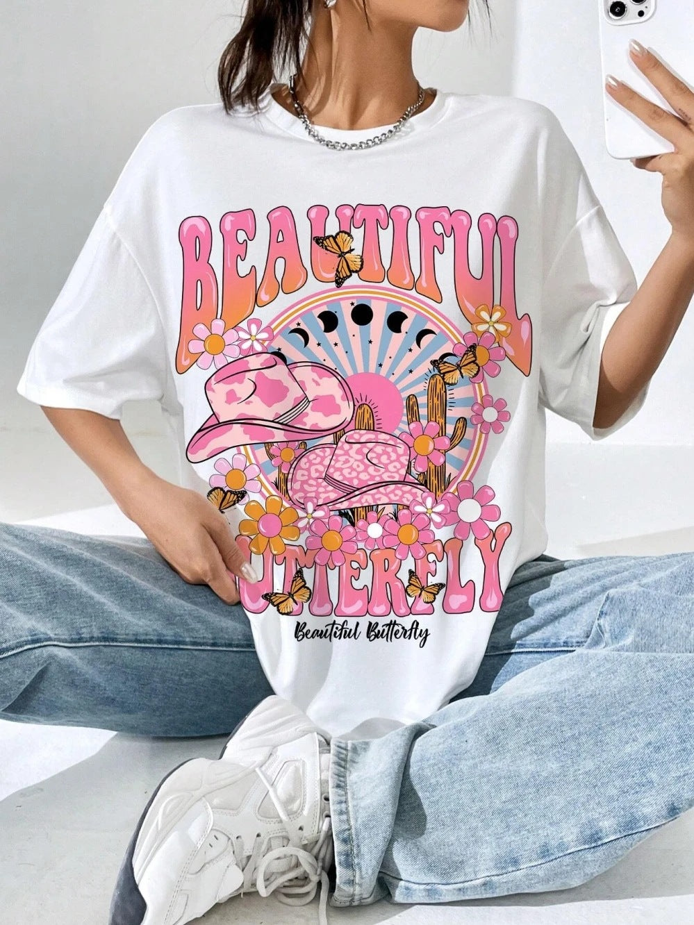 Women's World Printed T-shirt Casual Loose