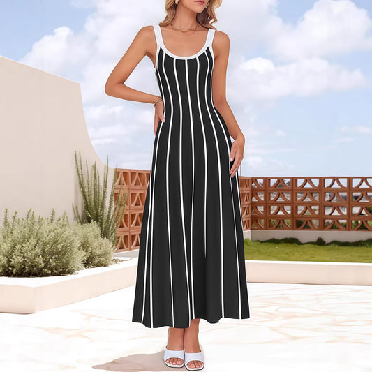 Womens Striped Slip Dress