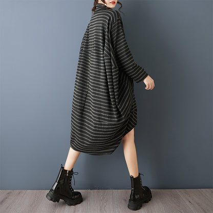 Womens Relaxed, Versatile High-neck Asymmetrical Dress