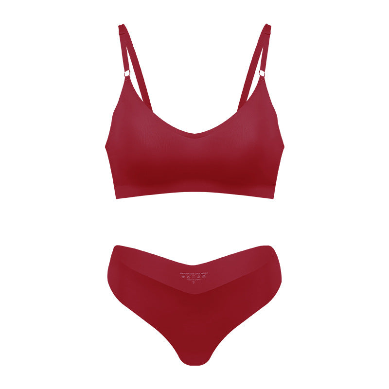 Plus Size V-neck Underwear Suit Women's No Steel Ring Seamless