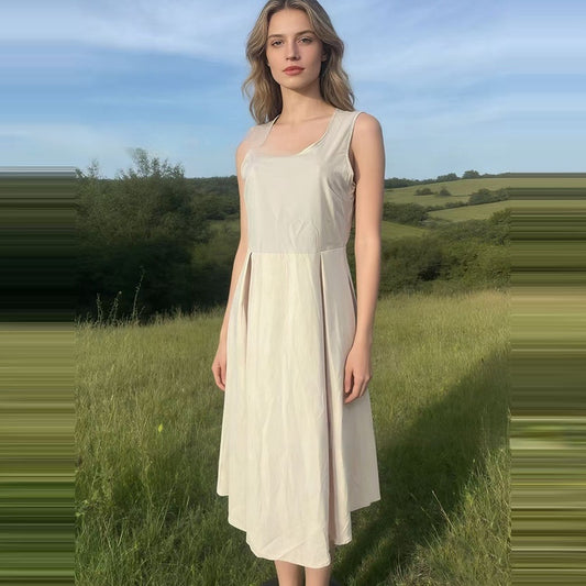 New Womens Fashion Casual Sleeveless A-line Dress