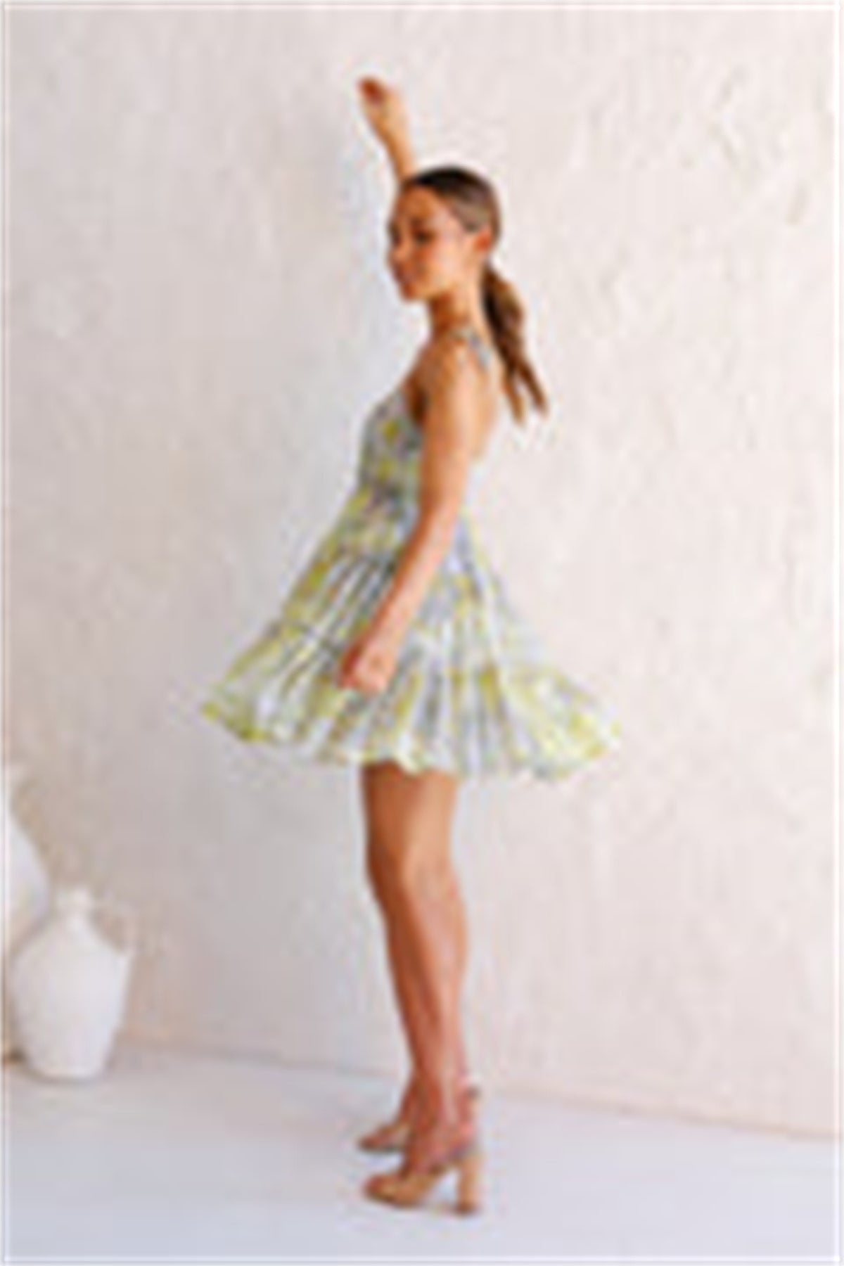 Open-back Print Skirt