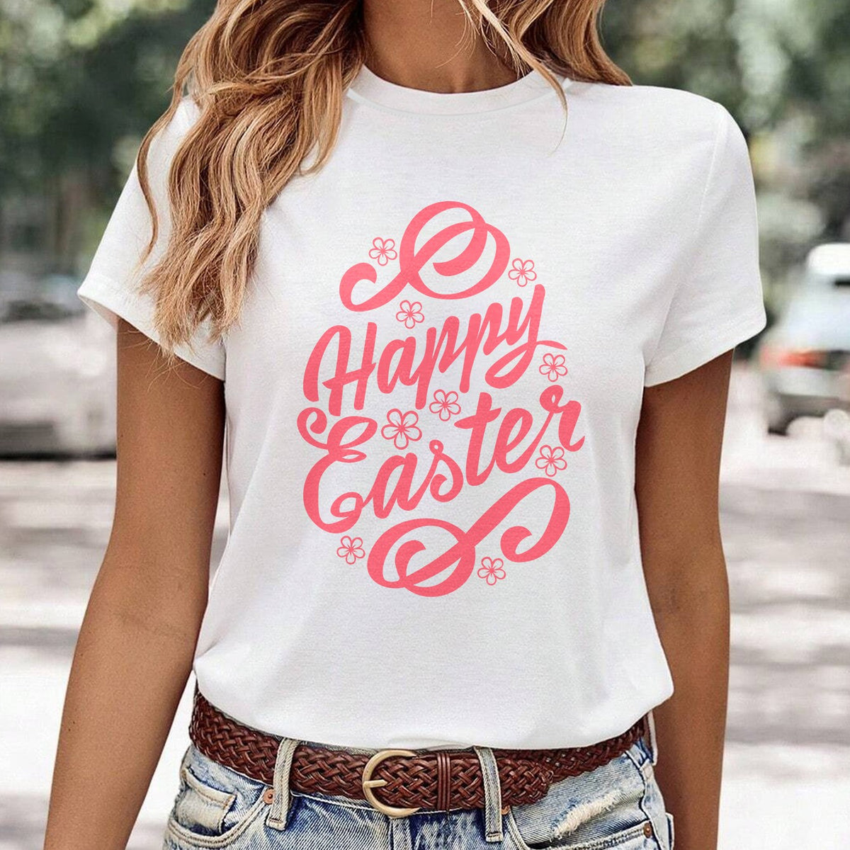 Women's Minimalist Printed Casual Round Neck Short Sleeved Shirt