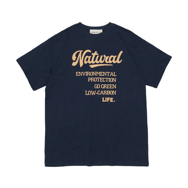 Letter Printed T-shirt Top Loose Couple