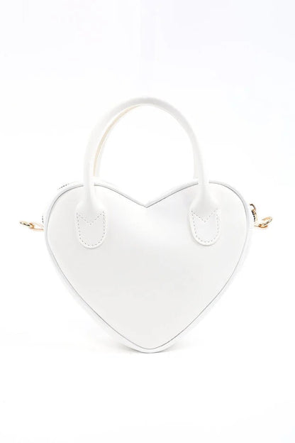 White Heart Faux Leather Bag
