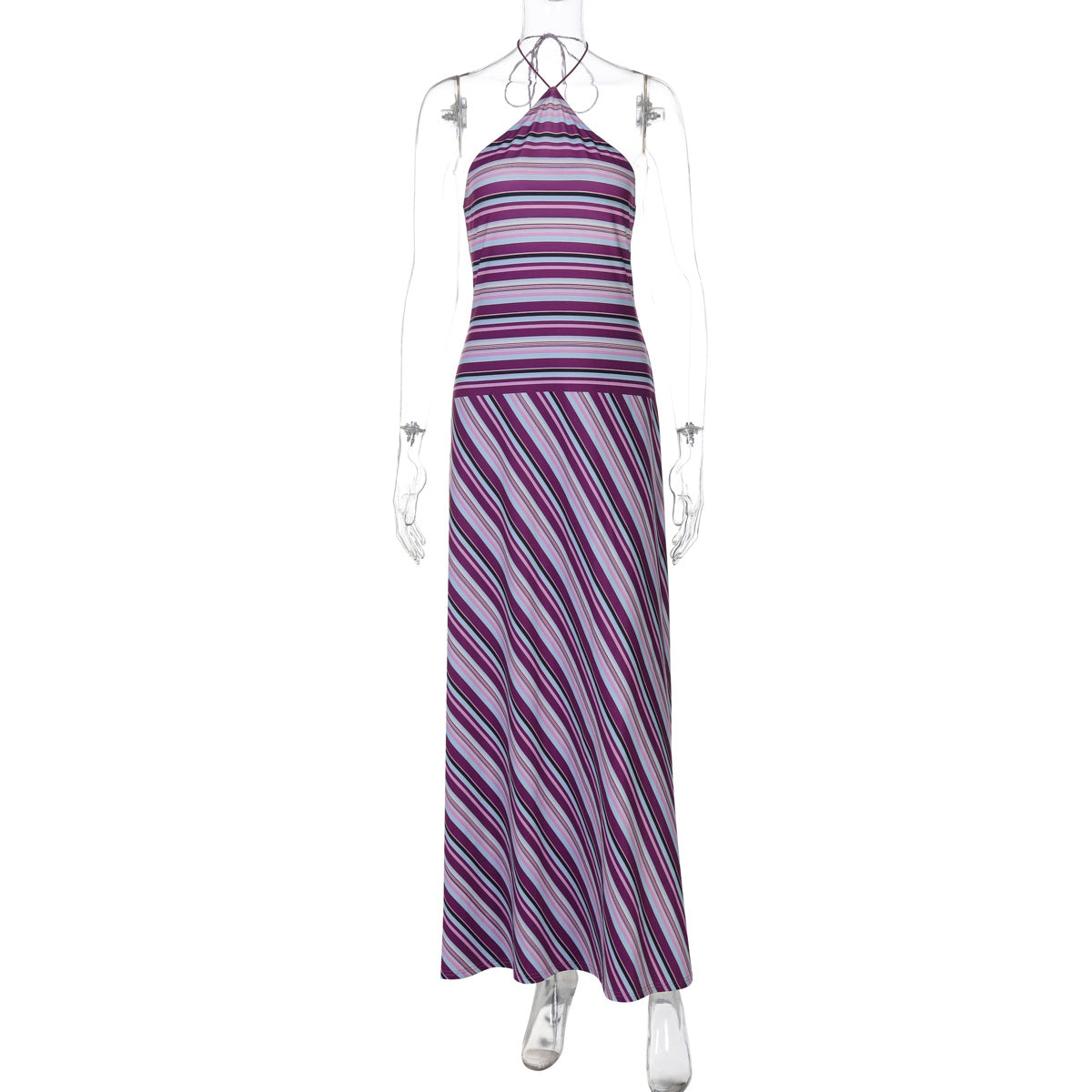Womens Backless Long Loose-fitting Dress