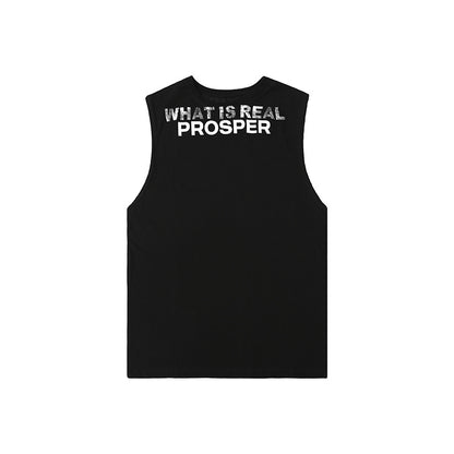 Letter Print Sleeveless Women's Loose Vest Casual