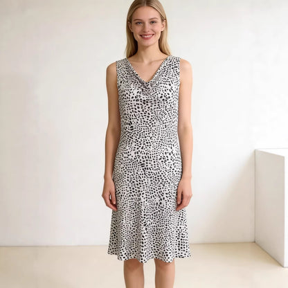 Leopard Print V-neck Sleeveless Printed Dress