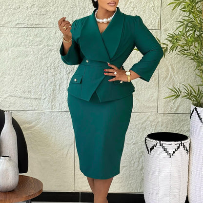 Womens Elegant Solid Color African Bodycon Dress