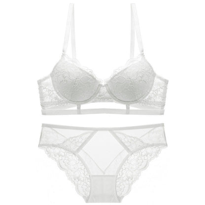 European And American Lace Underwear Women's Gather Bandage Bra Set