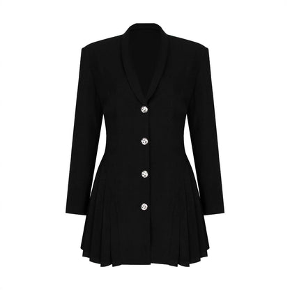 V-neck Long-sleeve Suit Dress For Women