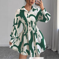 European And American-style Fashionable Collar-lined Dress