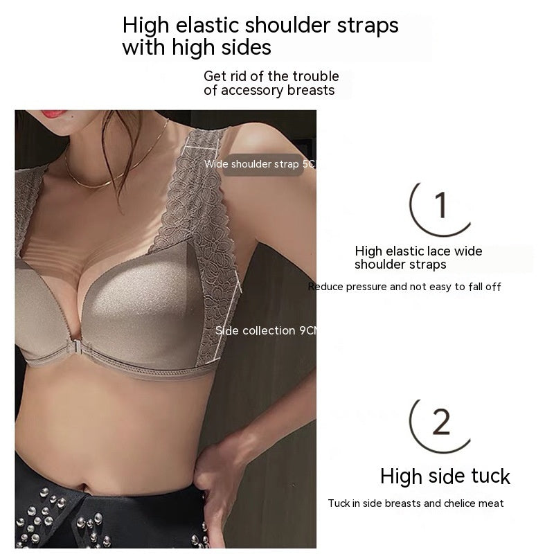 Women's Front Button Underwear Small Chest Wireless Adjustable Seamless Comfort Suit