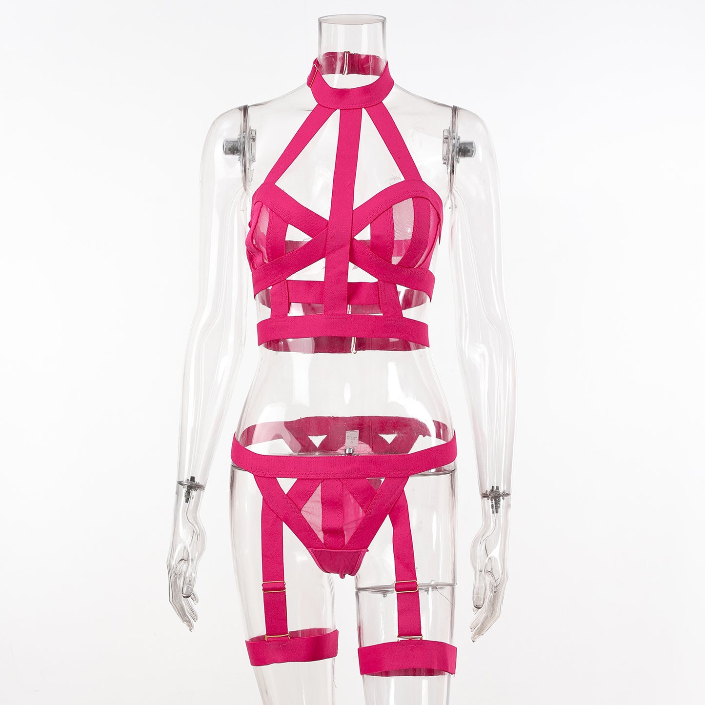 Women's Skinny Hollow-out Ribbon Matching Underwear Suit