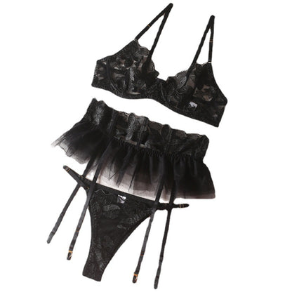 Pattern Lace Sling See-through Underwear Skirt Adjustable Suit
