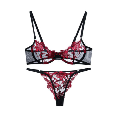 Y Lingerie Womens Underwear Hollowed-Out Sheer Mesh Bra Sexy Bra Lingerie SetIn Stock, Direct Sales