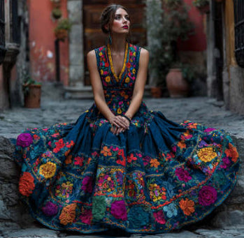 Fashion Digital Printed Women's V-neck Sleeveless Dress