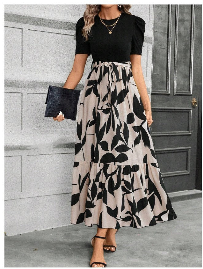 Womens SpringSummer Bestseller Floral Print Crew Neck Dress