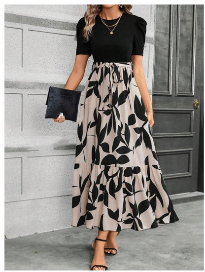 Womens SpringSummer Bestseller Floral Print Crew Neck Dress