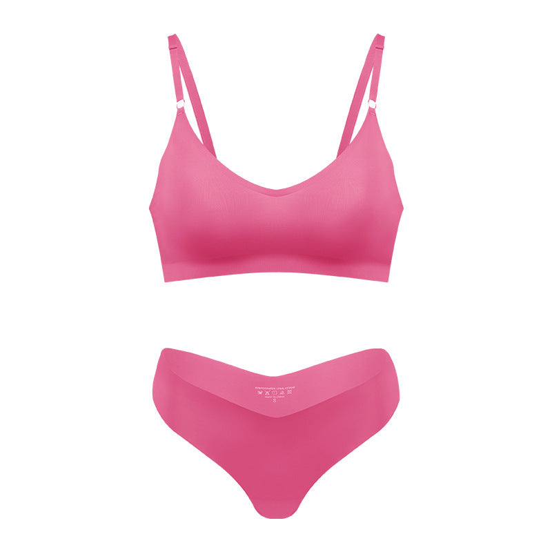 Plus Size V-neck Underwear Suit Women's No Steel Ring Seamless