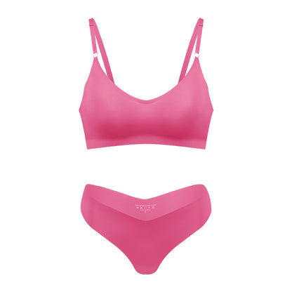 Plus Size V-neck Underwear Suit Women's No Steel Ring Seamless