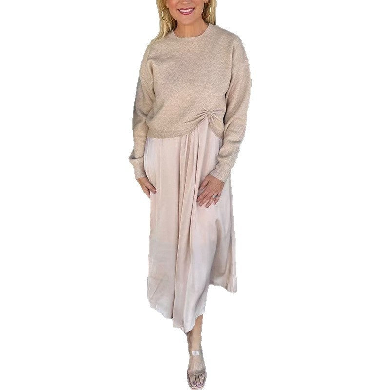 Womens Fashionable Casual Top And Dress Two-Piece Set For Women