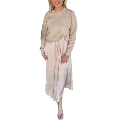 Womens Fashionable Casual Top And Dress Two-Piece Set For Women