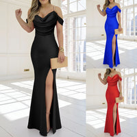 Strapless Slit Sexy Waist-cinching Bodycon Dress
