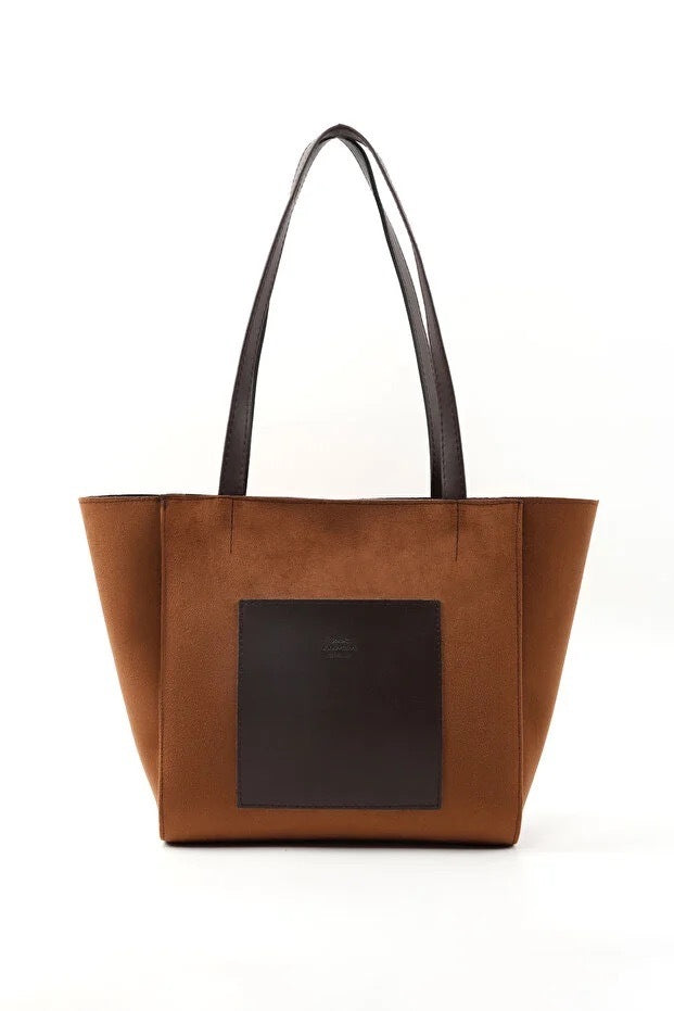Large Faux Leather Tote Bag
