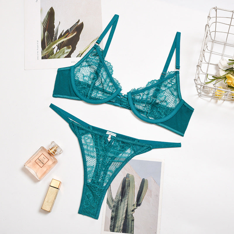 New Women's Multi-color Perspective Lace Underwear Set