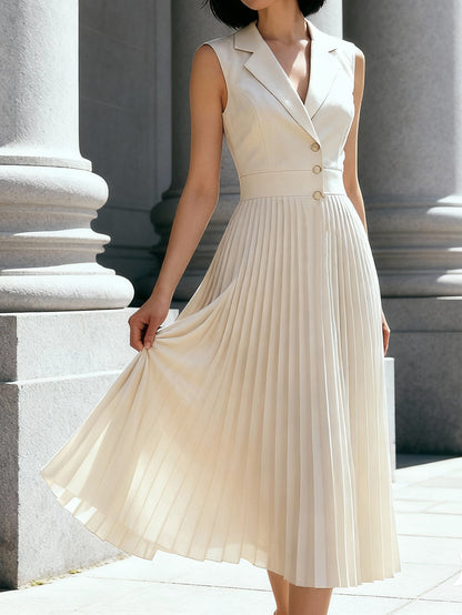 Sleeveless Elegant Commuter Long Dress