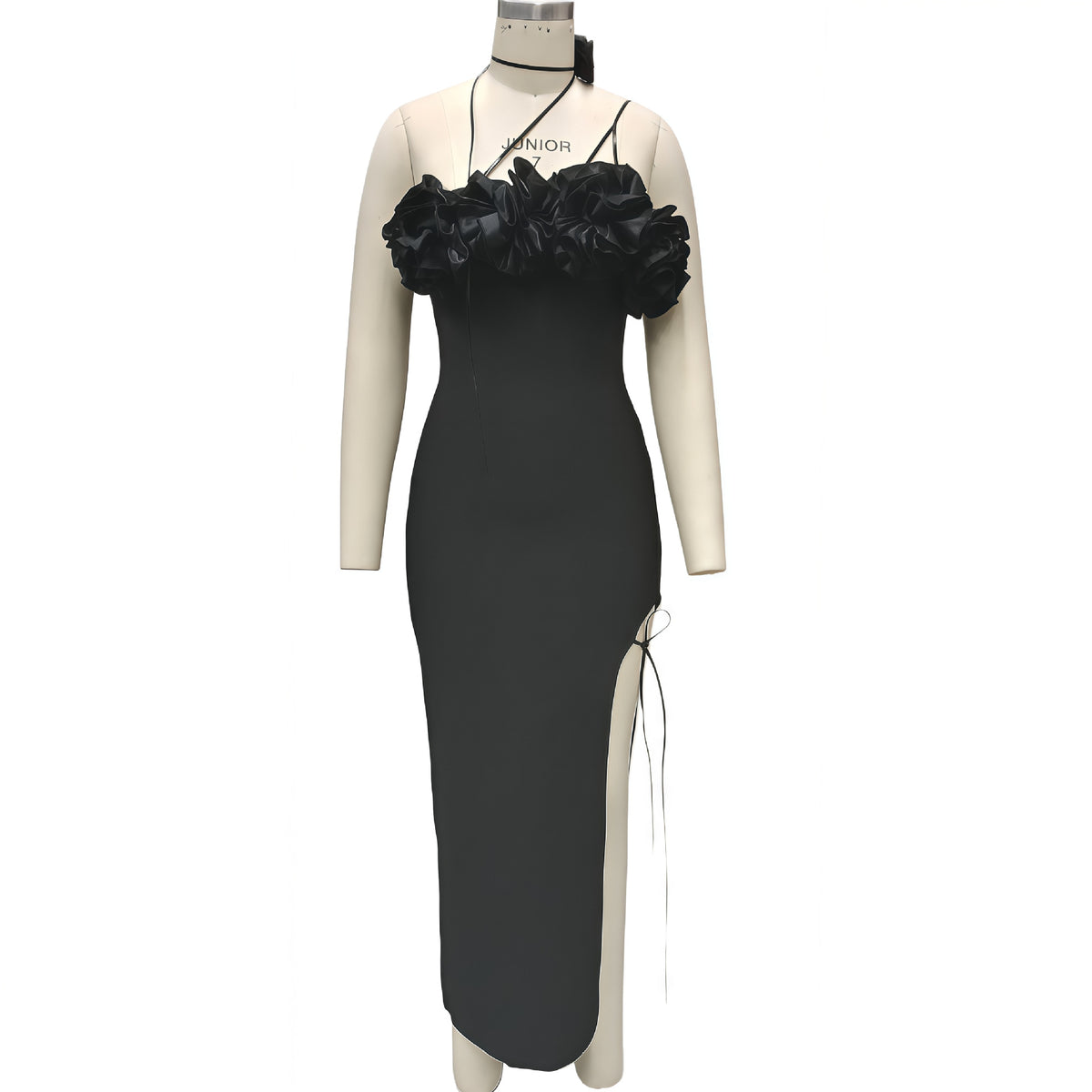 Womens 3D Floral High-Slit Sexy Bandage Dress