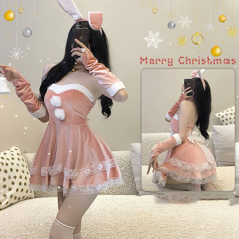 Christmas Ball Shirt Underwear Bunny Girl Red