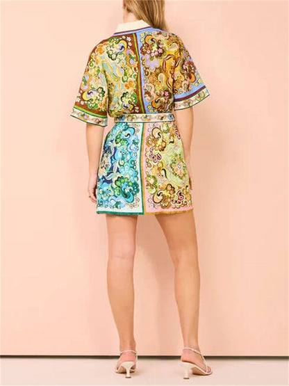 Special Satin Printed Mini Dress