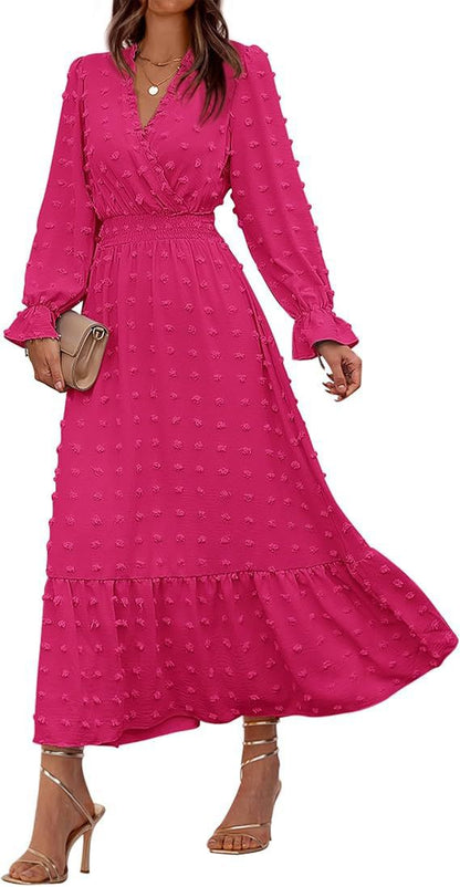 Elegant Cross-Border Fit-and-Flare Jacquard Dress